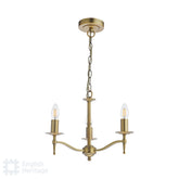 English Heritage Marble Hill 3 Light Armed Pendant Aged Brass Fitting Only